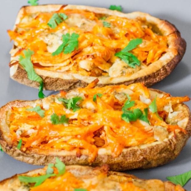 Buffalo Chicken Potato Skins.