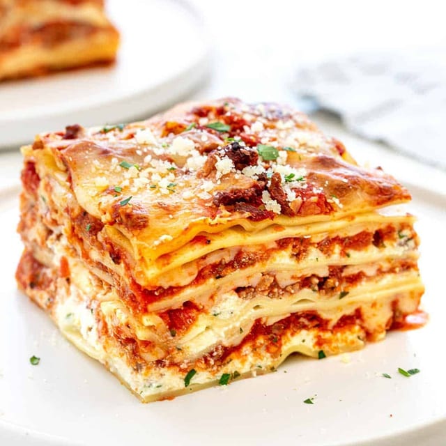 Meat Lasagna with Sausage.