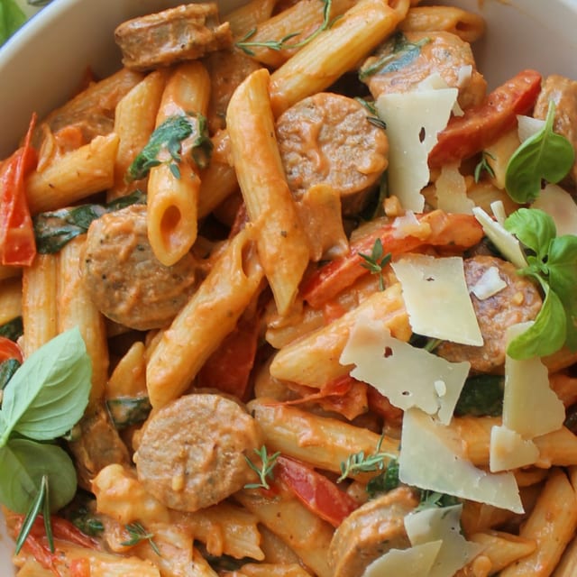 Sausage Parm Pasta.