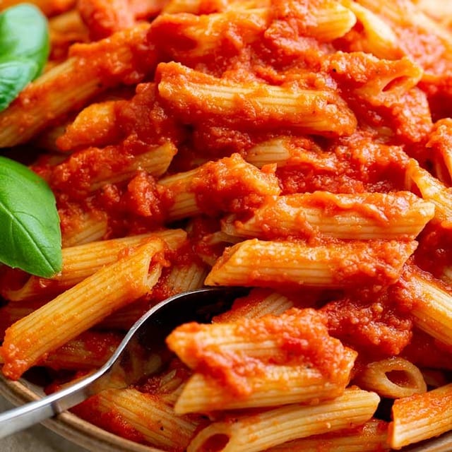 Homemade Marinara Sauce Pasta.